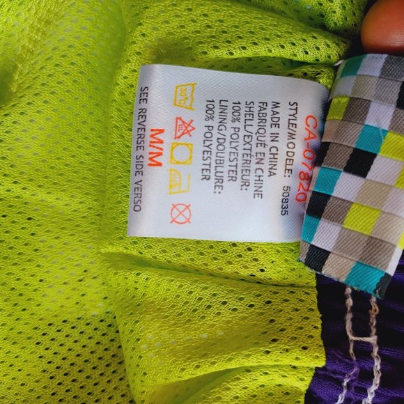 NWT! 👓 3/$40 Rip zone Men’s Swim Trunks Purple/ Lime/ Black Checkered (3598 - Picture 8 of 11